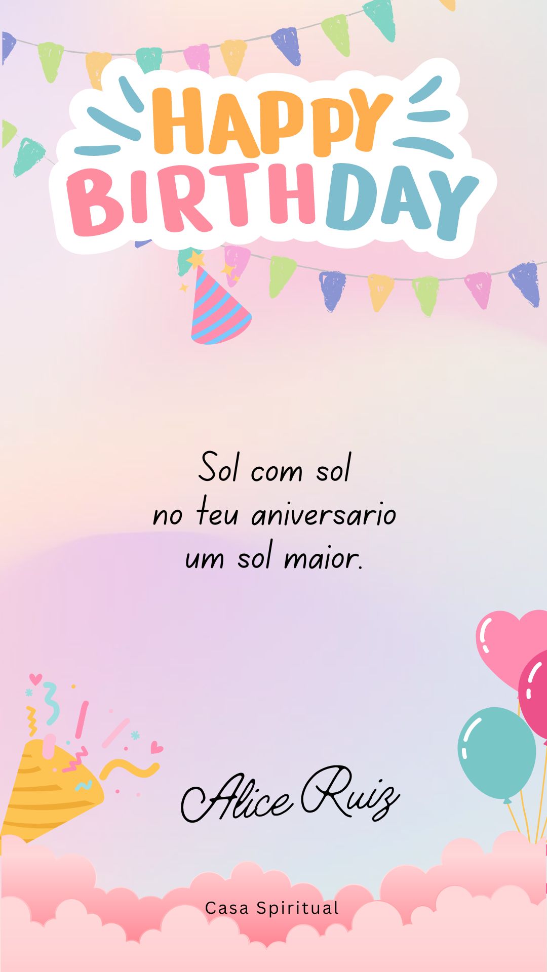 Sol com sol no teu aniversário um sol maior.