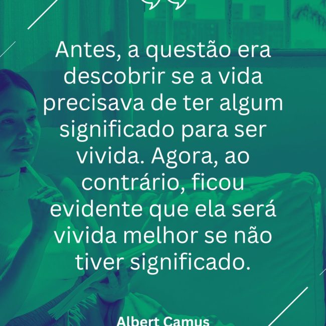 Antes, a questão era descobrir se a vida precisava de ter algum significado para ser vivida. Agora, ao contrário, ficou evidente que ela será vivida melhor se não tiver significado.