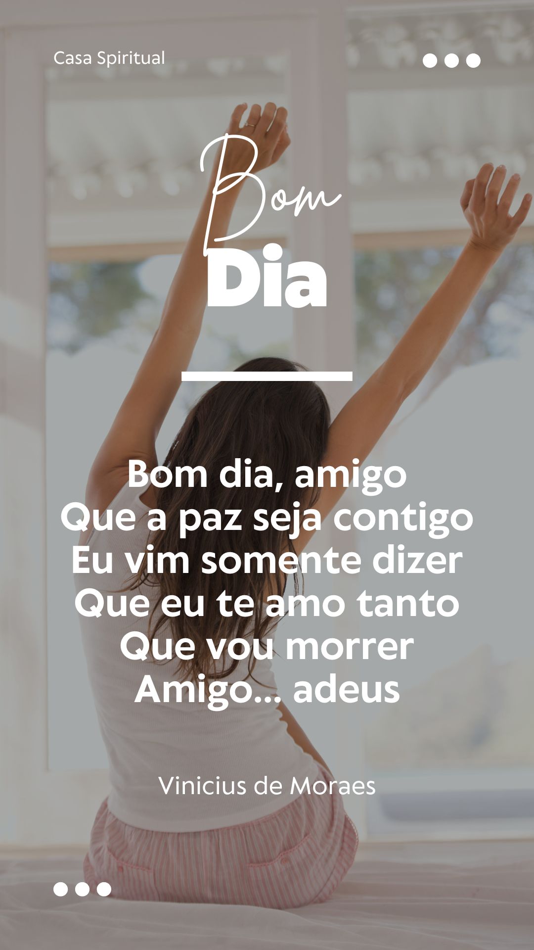 Bom dia, amigo Que a paz seja contigo Eu vim somente dizer Que eu te amo tanto Que vou morrer Amigo... adeus