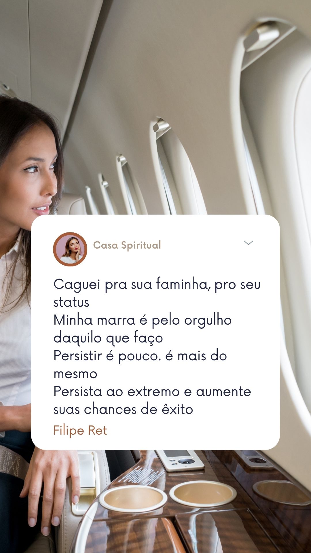 Caguei pra sua faminha, pro seu status Minha marra é pelo orgulho daquilo que faço Persistir é pouco. é mais do mesmo Persista ao extremo e aumente suas chances de êxito