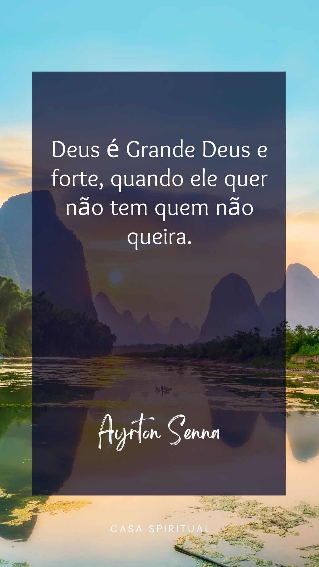 Deus é Grande Deus e forte, quando ele quer não tem quem não queira.