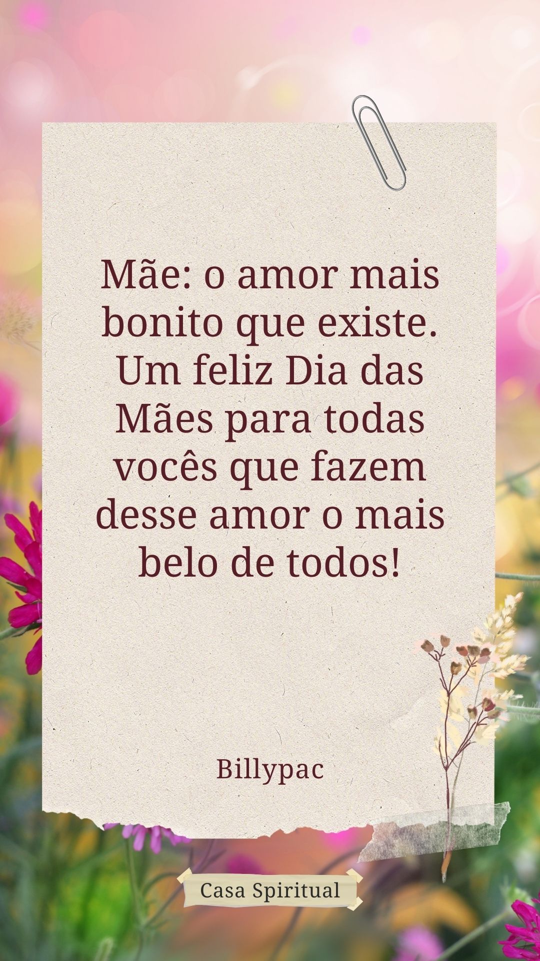 ⁠Mãe: o amor mais bonito que existe. Um feliz Dia das Mães para todas vocês que fazem desse amor o mais belo de todos!