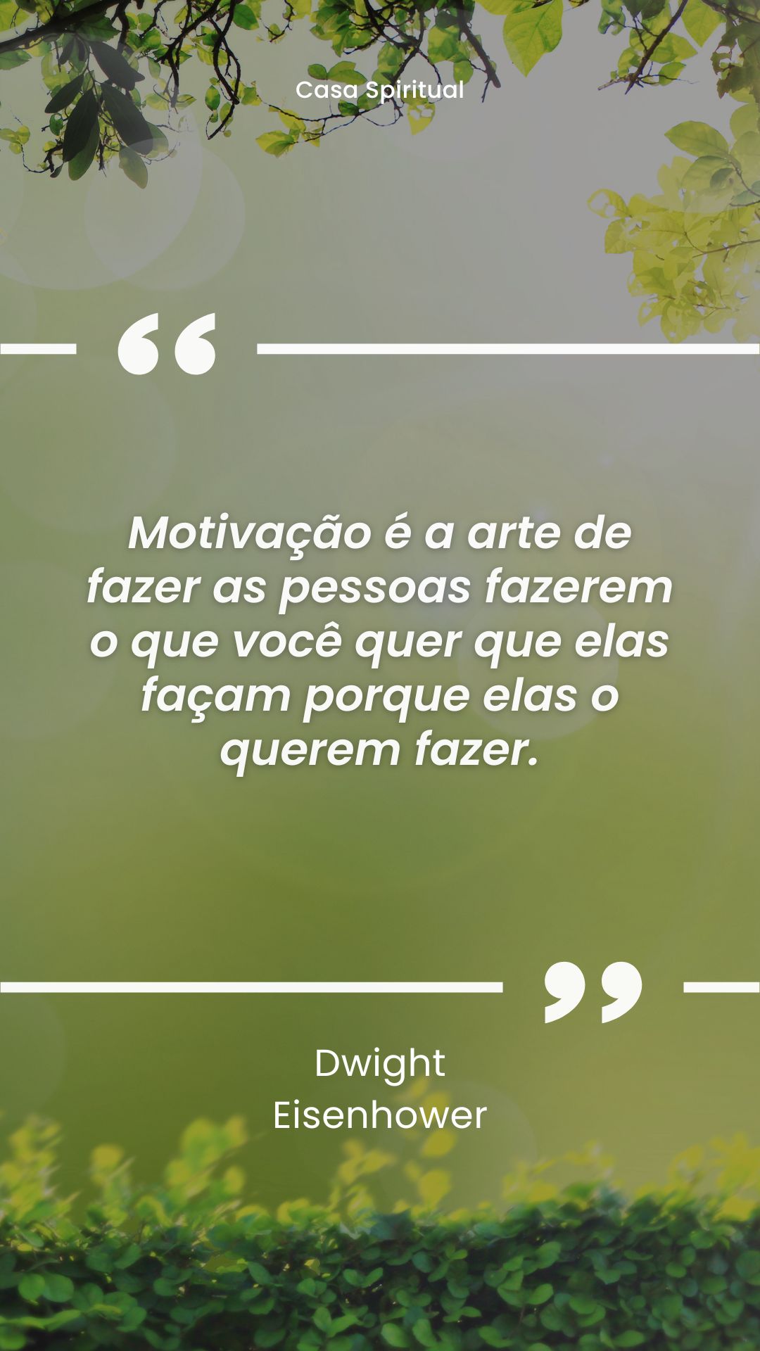 Motivação é a arte de fazer as pessoas fazerem o que você quer que elas façam porque elas o querem fazer.