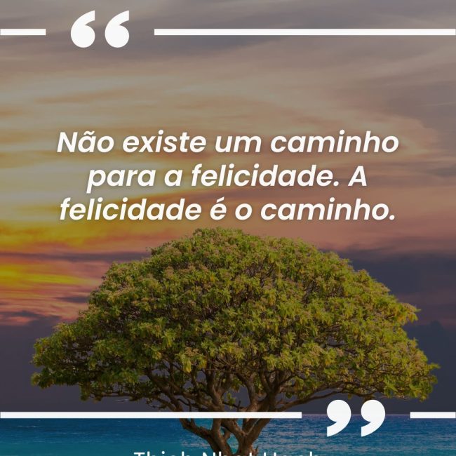 Não existe um caminho para a felicidade. A felicidade é o caminho.