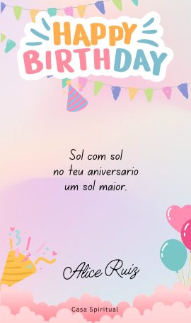 Sol com sol no teu aniversário um sol maior.